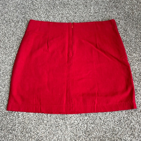 Altar'd State Red Boho Embroidered Linen Cotton Mini Skirt, Size Medium - Picture 4 of 5